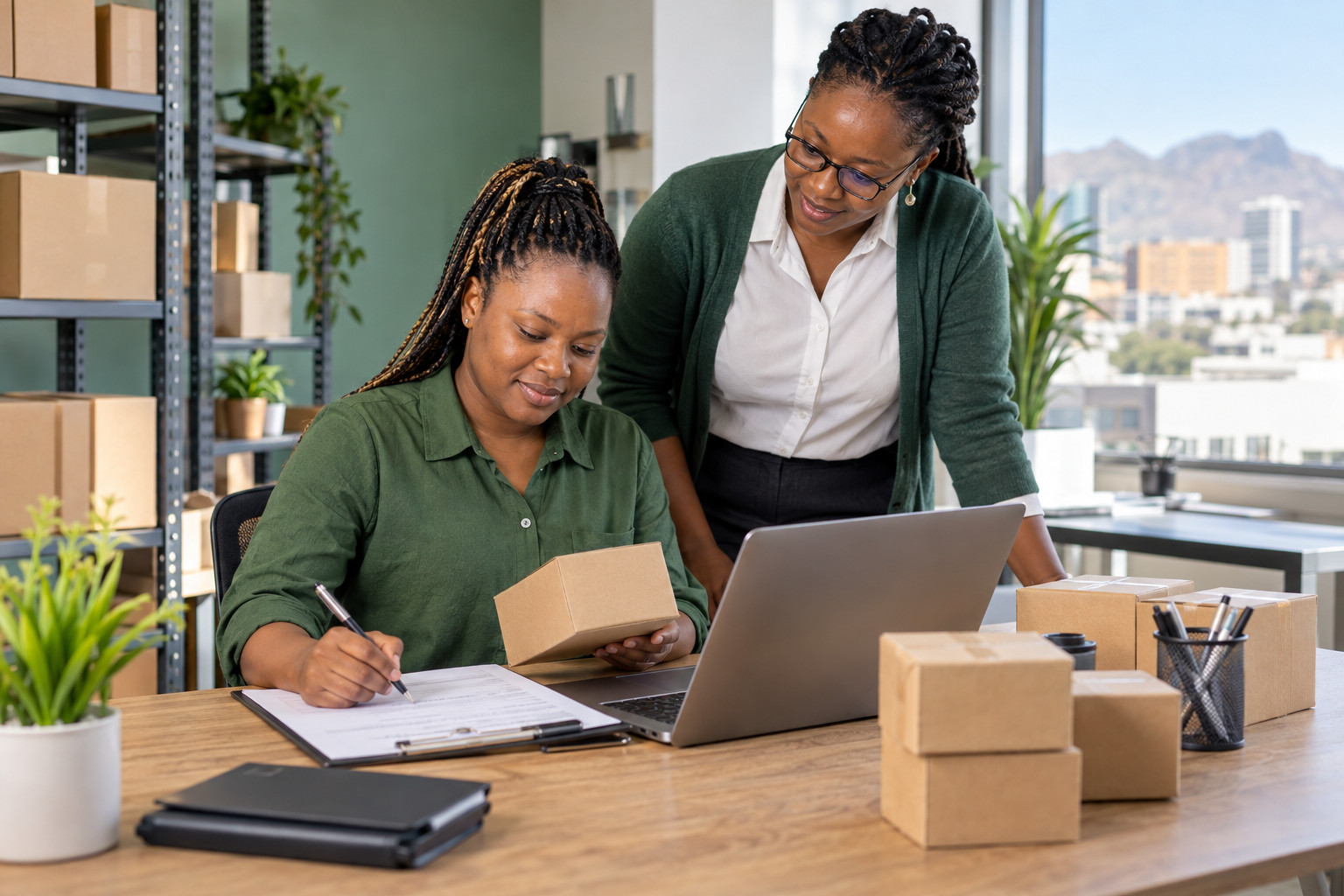 Learner practising inventory and workplace record keeping
